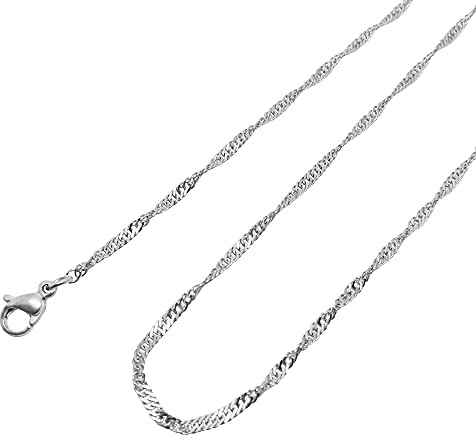 Ardeo Aurum Unisex Damen Herren Kette aus 375 Gold Weißgold Singapurkette Halskette 1,2 mm Breite und 50 cm Länge mit Karabinerverschluss