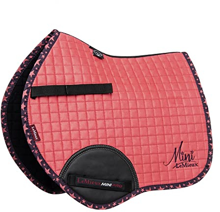 LeMieux Show Jumping Mini Suede Jump Square Saddle Pad - Saddle Pads for Horses - Equestrian Riding Equipment and Accessories - (Papaya - Mini)