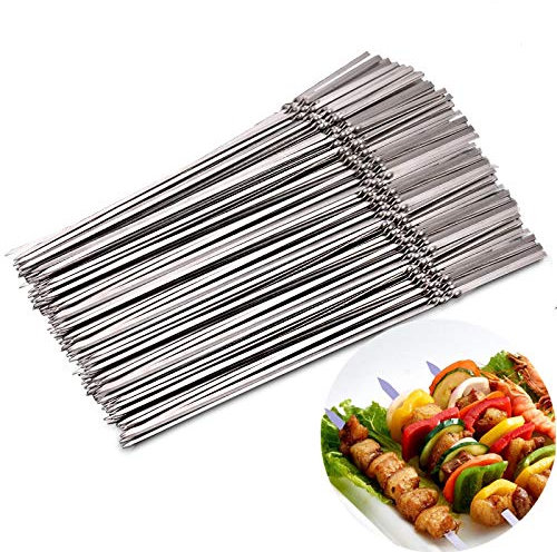 Durable 15pcs30pcs60pcs brochettes de barbecue plates réutilisables en acier inoxydable barbecue bâton d'aiguille pour outils de pique-nique de camping en plein air outils de cuisson pour barbecue d