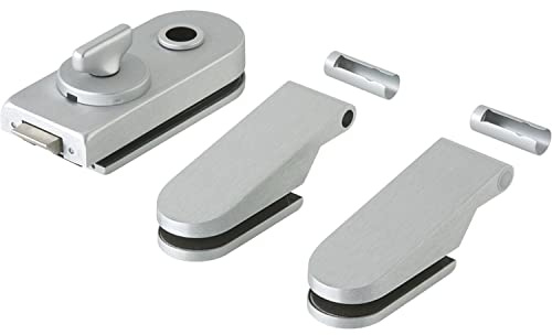 Dorma Glas Glastürgarnitur Glastürschloss WC Studio Rondo + Türband für Glastüren, Aluminium silber eloxiert