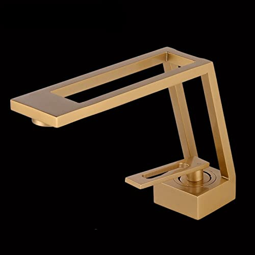 Badarmatur Design mit Ausschnitt Armatur Waschtischarmatur Waschtischarmatur Waschtischarmatur mit heißem und kaltem Mischen, A111 Gold matt