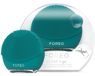 FOREO Luna 4 go Facial Cleansing Brush & Firming Face Massager - Premium Face Brush - Enhances Absorption of Skin Care Products - Simple Face Care Travel Accessories - All Skin Types - Evergreen