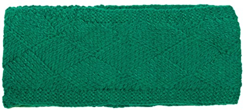styleBREAKER Damen Strick Stirnband Rauten Fleece, Grün | Elastischer Ohrenwärmer, 24 cm Bundweite ungedehnt, 9,5 cm breit, passend für 48-59 cm Kopfumfang, Thermo-Innenfutter.