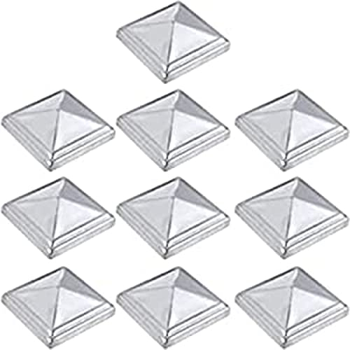 MFFIRE 10 Pfostenkappen 60X60 Mm, Zaunpfosten Metall/Zaunpfosten Verzinkt, Pyramiden Form - Pfostenabdeckung Zaunpfosten Kappen Für Holzpfosten
