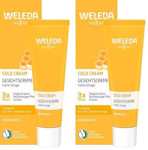 WELEDA Bio Coldcream - Naturkosmetik Gesichtscreme mit Bienenwachs & Mandelöl zur intensiven Pflege von sehr trockener Haut im Gesicht. Feuchtigkeitscreme schützt die Haut vor dem Austrocknen (30ml)