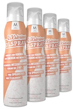MORE 2 Kalorien Ölspray, normal, 4 x 800 Sprühstöße, Spray zum Braten, Backen & Grillen