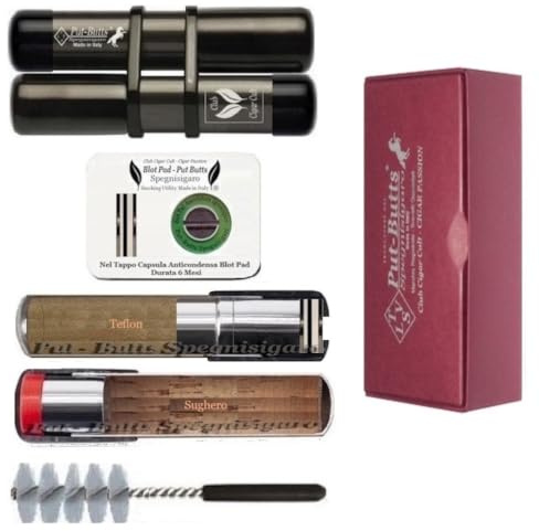 Put-Butts Spegnisigaro Made in Italy Mod. L 100 con Portasigaro - Meccanismo REMOVER, Capsula Blot Pad Durata 6 Mesi - Accessori portasigari, Toscani e Aromatizzati, Humidor, Grigio Metallizzato.