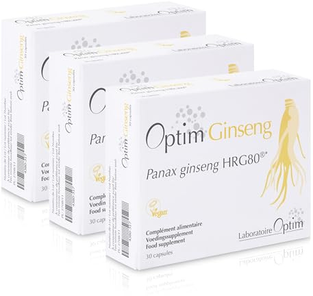 OPTIM Koreanischer Roter Panax Ginseng für Männer 3 x 30 Kapseln | Natürliches Potenzmittel für Libido Erektion, Belgien Anbau, 3 Monate, Vegan