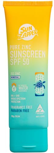 Pure Zinc Sun Cream SPF 50 Sun Zapper Reef Safe Mineral Non Nano Zinc Sunscreen Made in Australia