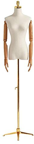 Professionelle Kleidung Modell Requisiten Damenbekleidung Schaufenster Halblange Dummy Ganzkörper Schaufensterpuppe Display Modellständer (Farbe: Gold, Größe: Klein)