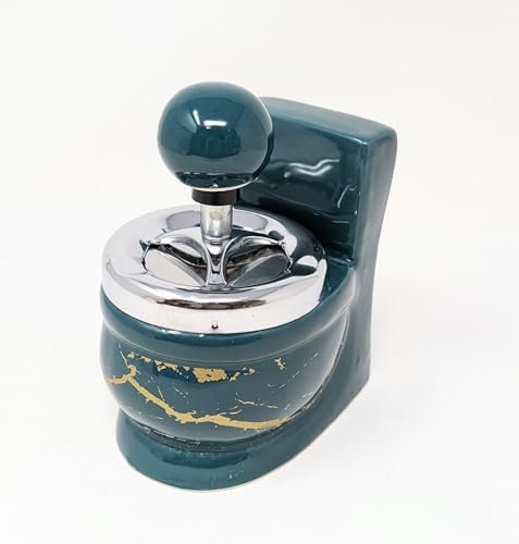 JRose Collections Siège de toilette poussoir avec couvercle Cendrier humoristique en céramique pour bar à cigarettes pub restaurant maison bureau décoration - cadeau fumeur fantaisie cendrier (JR5011)
