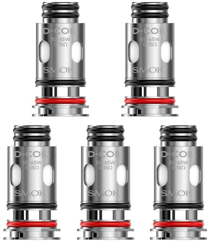 Smok D-Coil Meshed 0.15ohm Coil (55-65W,Best 60W) Single Meshed Coil Fit SUPA Empty Pod/TF-D Subtank Tank/X-PRIV SOLO Kit, DTL Vaping -5 pcs,No Nicotine sin nicotina (Smok D-Coil Meshed 0.15ohm 5pcs)