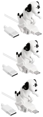 CONGARTENO 3pièces Câble De Chargement Type-c Forme De Chien Amusant Adaptateur pour Téléphone Câble USB Pratique Et Léger pour Stockage Transport