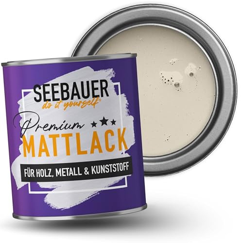 SEEBAUER diy Mattlack Beige 750ml für Innen & Außen (No. 005 Orchid Dream) Möbelfarbe ohne Schleifen - Hybrid-Lack für Holz, Metall, Kunststoff - Holzlack, Möbellack hohe Deckkraft