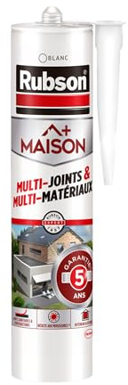 Rubson Maison, Mastic Silicone Multi-usages, Cartouche 280 ml, Blanc | Mastic Multi-Matériaux, Intérieur/Extérieur, Silicone neutre sans odeur, Protection antifongique, Élastique & durable