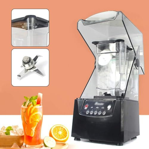 YLANMEI Mélangeur Silencieux Commercial 2200 W Mélangeurs industriels Professionnels 2 L pour Piler la Glace, Les Shakes et Les Smoothies pour la Cuisine