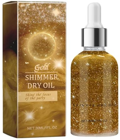Glitzer-Körperöl,Glänzendes Körper-Glitzeröl, Hochglänzendes Glitzer-Körperöl, Aufhellende Inhaltsstoffe Body Makeup Shine Glitter für Gesicht, Schultern, Augen, Beine