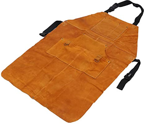 Schweißschutzschürze, Multifunktional, Verschleiß Resistent, Flammhemmende Lederschürze, Große Tischlertasche für die Workshop
