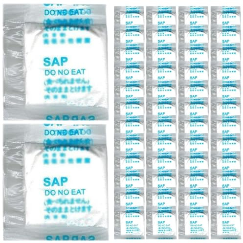 HoveeLuty Lot de 50 gels absorbants pour Toilettes Portables, solidifiants et désodorisants pour Urine, avec Sac d'emballage Soluble dans l'eau, pour Toilettes de Camping