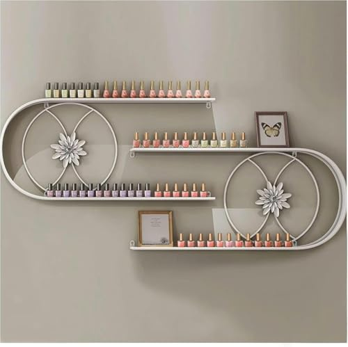 Scaffale per smalto per unghie, scaffali per smalto a forma di U, confezione da 2 organizer per cosmetici a parete in metallo, espositore da parete multifun