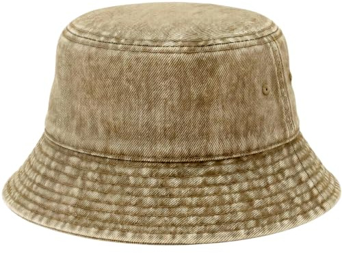 Hatstar Vintage Fischerhut Jeans Bucket Hat, 100% Baumwolle, Unisex Smiling Face Hut, Faltbar, Outdoor Sommerhut Sonnenhut, Freizeithut für Wandern Camping Reisen Angeln, Damen und Herren