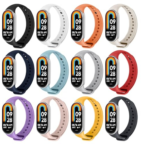 Ainiv 3-20 Pièces Bracelet pour Xiaomi Mi Band 8/9/10 | Bracelets de Remplacement Xiaomi, à Dégagement Rapide, Silicone Réglable Bracelet Montre Connectée pour XiaoMi Mi Band 8/9/10