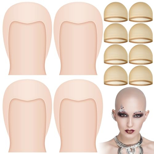 PLULON Halloween Glatze Kappe Perücke Kappe für Männer Frauen für Cosplay Kostüm Zubehör Thema Party Maskerade Bühne Spielen