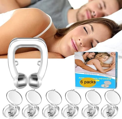 6PCS Anti Schnarch Nasenclip Schnarchstopper Anti Schnarch Nasenspreizer Schnarchen Stopper Wiederverwendbares Silikon-Magnet-Nasenklammer