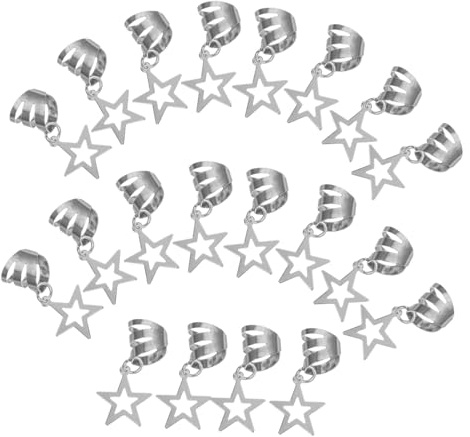 Veemoon 20 Piezas Anillos para Cabello Diy con Diseño de de Accesorios de Metal para Trenzas y Dreadlocks Adornos para Fiestas y