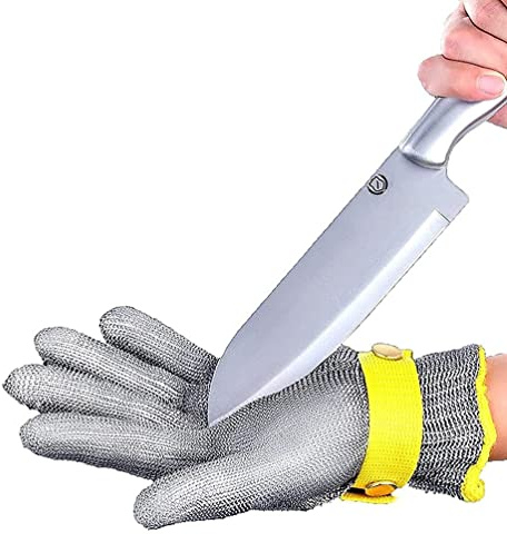 Guanti Resistenti al Taglio, Guanti antitaglio per Cucina, Ristorante, macello, Sicurezza sul Lavoro, Antiscivolo e Facili da Pulire.