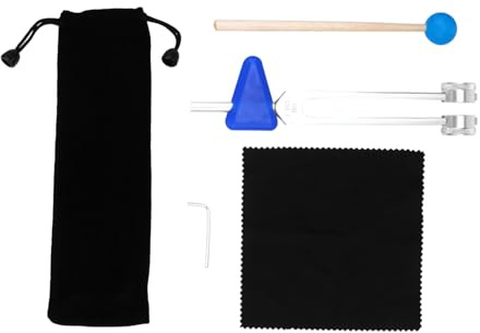 FUTUREORYY Stimmgabelsatz Medizinisches Heilinstrument aus Aluminiumlegierung mit Drumstick und Stoffbeutel für Yoga Meditation und Konzentration Arbeit Zufällige Farbe