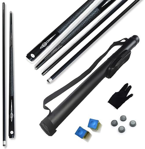 Poolqueue, 58 Zoll Billardstock aus Kohlefaser, Professionelle Queues, Billardstock mit geringer Ablenkung, Handgefertigt, 10 mm/11,5 mm Spitzen erhältlich, Geeignet für Sport