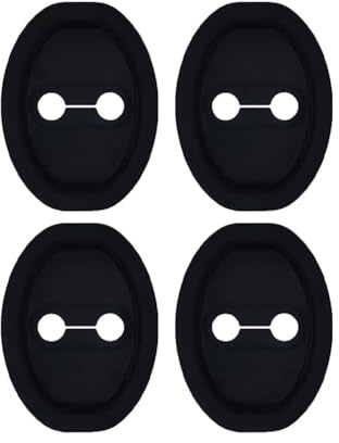 PWJLXY 4 Pcs Car Door Lock Latch Cover for Hyundai Bayon 2021-2023 2024, Silicone Latches Guard Covers Car Door Lock Protectors Latch Adhesive Protector Silicone Lock Accessories,Bla-ck