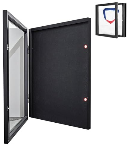 Marco de camiseta de fútbol, caja de sombra con acrílico protector, vitrina para camisetas deportivas, camisetas y recuerdos, marco de caja negra (11 x 14 pulgadas)