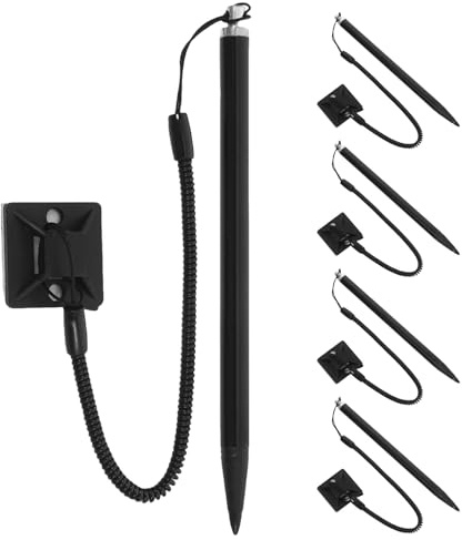 Zerodeko 5 Pezzi Penna Stilo Resistiva con Molla Anti-perdita e Base Fissa Penna Touch Ergonomica per Schermi Resistivi Pos e Navigazione Portatile per Lavoro e Famiglia
