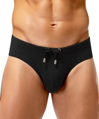 Casey Kevin Costume Uomo Slip Piscina Swim Brief con Laccio Regolabile Asciugatura Rapida per Spiaggia e Piscina