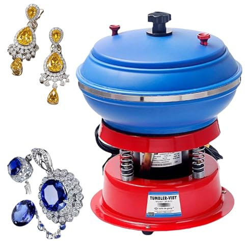 8 Pollici Lucidatrice per Gioielli Metalli Buratto Rotativo Machine polissage Vibration,lucidatrice a Vibrazione a buratto per la levigatura e la lucidatura delle superfici dei Pezzi(110V)