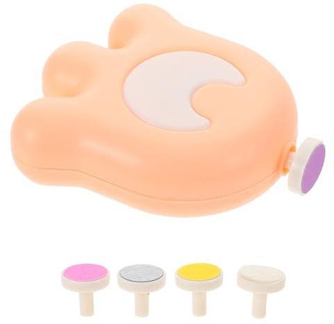 ORFOFE Cortaúñas Eléctrico que y Previene Daños Excesivos para Bebés con 5 Cabezales de Pulido Herramienta de Plástico Kit Seguro para Recién Nacidos y Niños