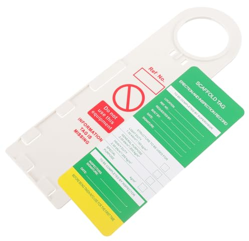 QUMIIRITY Scaffold Status Holder and Tag Kit Scaffold Inspection Tag with Hanging Holder for Construction Maintenance Repair and Operations Easy to Write on 1 X Hanger Sign and 1 X