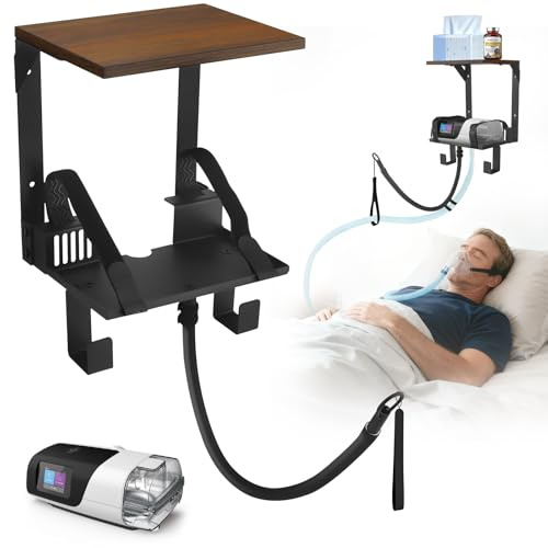 Väggfäste för ResMed AirSense 11 CPAP-enhet | 2-stegs förvaring med slanghållare och maskkrokar | platsbesparande alternativ till nattduksbordet