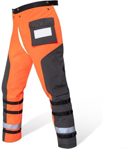 Pantalon de protection de tronçonneuse à 9 couches avec ceinture réglable pour homme et femme - Léger pour les travaux forestiers et la chute des arbres - Orange (M)