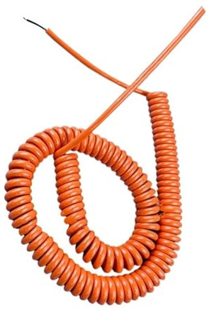 Upprullad förlängningssladd 2 kärnor 20AWG spiralkrympbar kabel Orange fjädersträckt 1-10 meter teleskopisk tråd(Stretch 5 Meters)