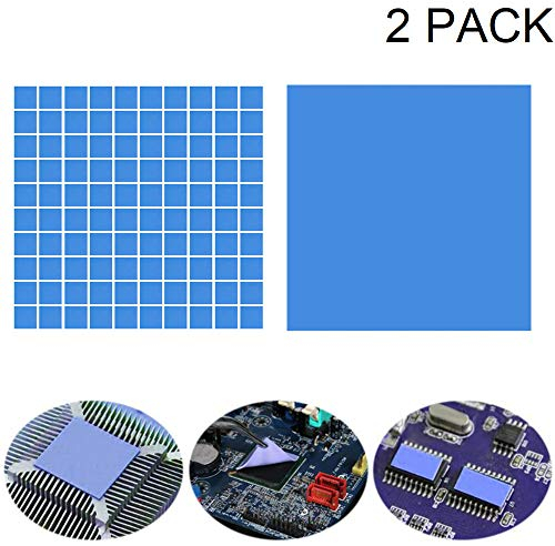 Kalolary Soft Thermal Conductive Pad-2 Pcs Double Side Tapes Heatsink Cooling Pad for GPU/CPU/VGA/IC/LED Heat Dissipation (100mmx100mmx1mm+100mmx100mmx2mm)