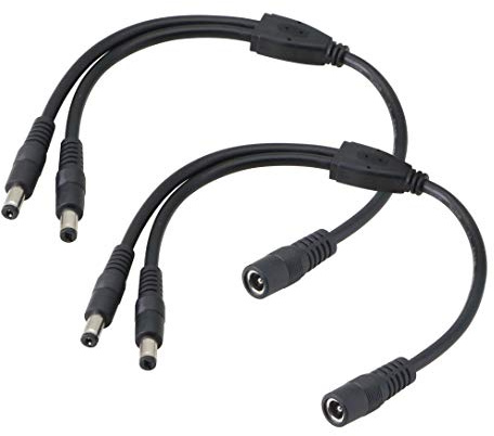 CERRXIAN 5.5/2.1MM 12V DC cavo del divisore 1 maschio a 2 femmine Connettori CCTV DC divisore di potere 1 maschio a 2 femmine Splitter Cable (0.3M)