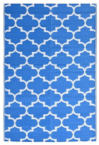 vidaXL Alfombra de Exterior Jardín Patio Terraza Balcón Salón Sala de Estar Piscina Decoración Adorno Alfombrilla Suelo PP Azul 160x230 cm