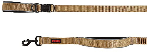 KONG Reflective Shock Absorbing Hands-Free Bungee Dog Leash 6' (Tan)