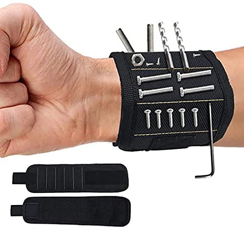 HYECHO Magnetarmbänder, Werkzeugtasche für Magnetarmbänder, mit 15 starken Magneten zum Halten von Schrauben