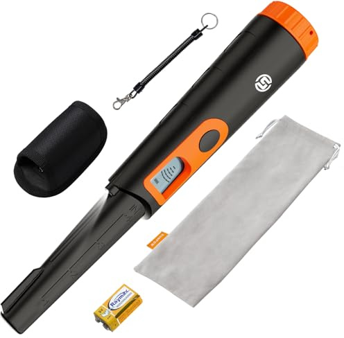 SUNPOW Metal Detector Pinpointer, completamente impermeabile, bacchetta di rilevamento a 360° con schermo LCD, 3 modalità (cicalino, vibrazione, suono) per la caccia al tesoro- OTMD08