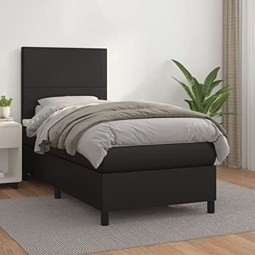 Festnight polsterbett 80 x 200 mit matratze und lattenrost bettkasten Boxspringbett mit Matratze Schlafzimmerbett Hotelbett Bett mit Matratze einzelbett Schwarz