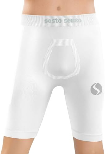 sesto senso Underbyxor barn pojkar cykelbyxor korta under shorts sport tajt, Vit, 140-164